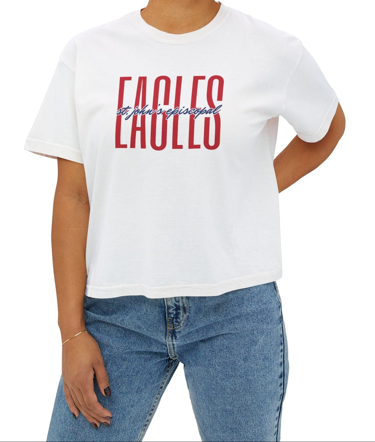 Women's St. John's Episcopal Eagles Boxy Tee | Comfort Colors Tee