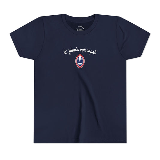 Big Kid Script Crest Tee | Unisex SJE Graphic Bella + Canvas T-Shirt