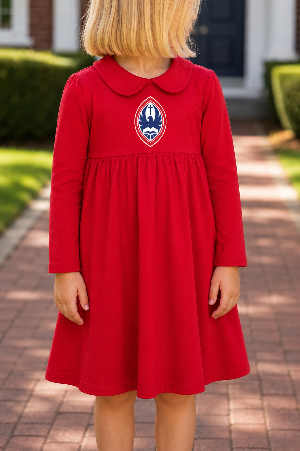 Little Kid St. John’s Long Sleeve Peter Pan Dress
