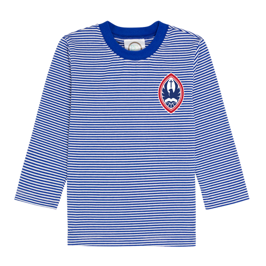 Little Kid Classic Striped Long Sleeve Crest Tee