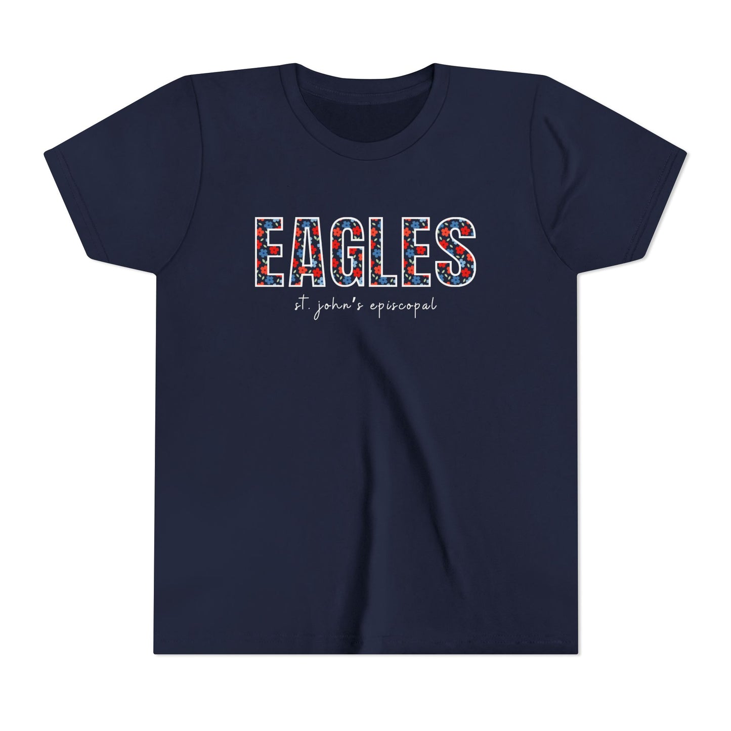 Big Kid Floral Eagles Tee | Bella + Canvas Unisex Youth Shirt