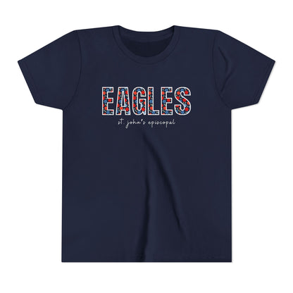 Big Kid Floral Eagles Tee | Bella + Canvas Unisex Youth Shirt