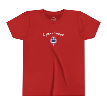 Big Kid Script Crest Tee | Unisex SJE Graphic Bella + Canvas T-Shirt