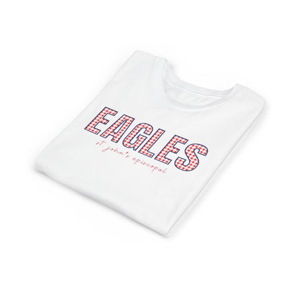 Big Kid Red Gingham Eagle Pride Tee | Unisex Bella + Canvas Youth Jersey Tee
