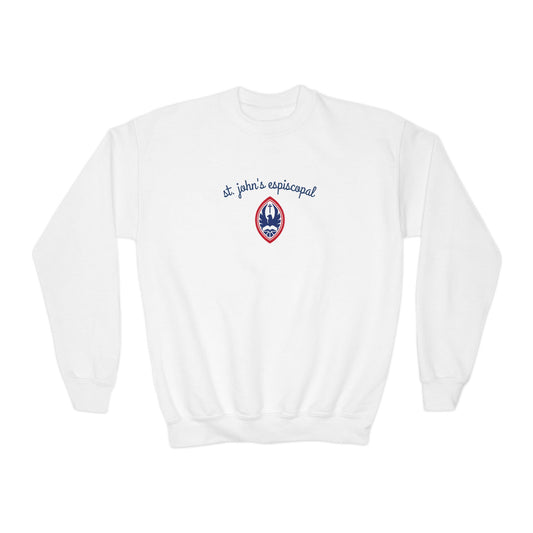 Big Kid St. John's Episcopal Script Crest Crewneck Sweatshirt