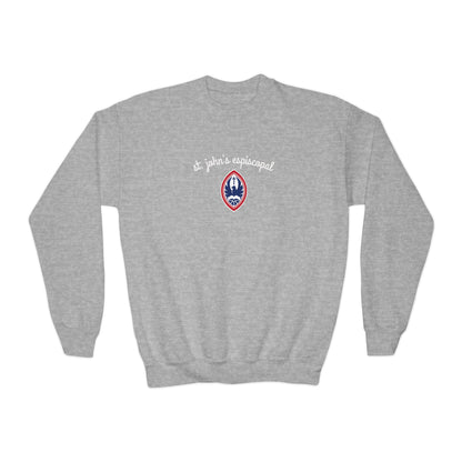 Big Kid St. John's Episcopal Script Crest Crewneck Sweatshirt