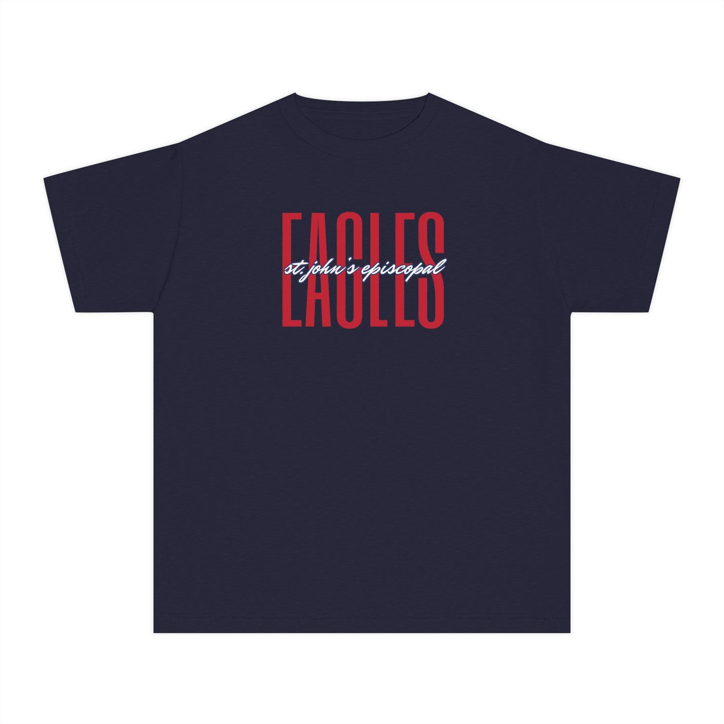 Big Kid Collegiate Eagles Script Tee | Comfort Colors Unisex Tee