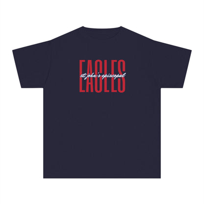 Big Kid Collegiate Eagles Script Tee | Comfort Colors Unisex Tee