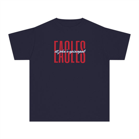 Big Kid Collegiate Eagles Script Tee | Comfort Colors Unisex Tee