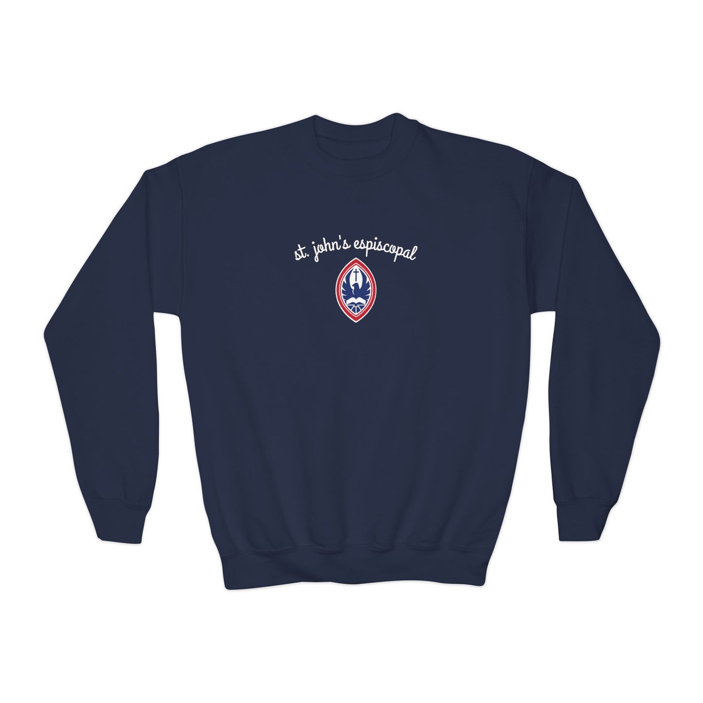 Big Kid St. John's Episcopal Script Crest Crewneck Sweatshirt