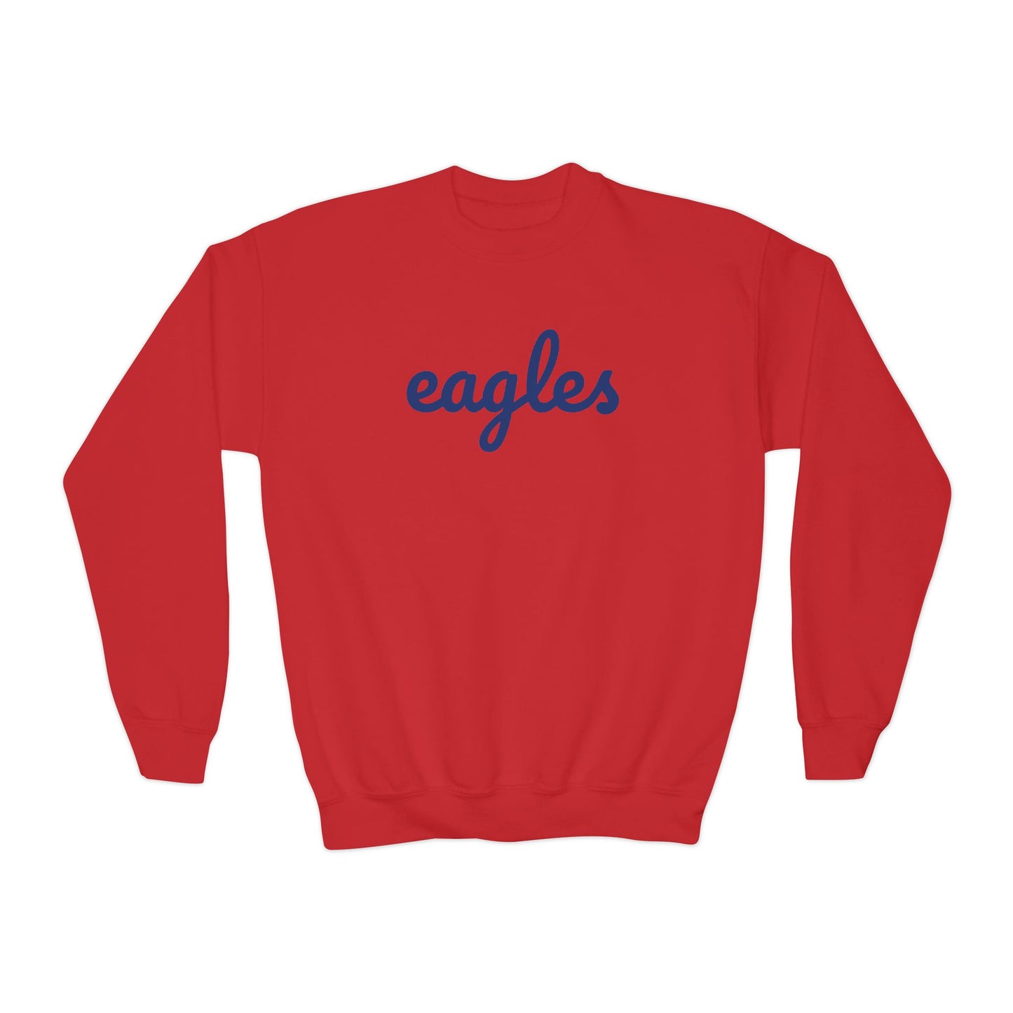 Big Kid Eagles Script Printed Crewneck Sweatshirt