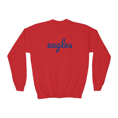 Big Kid Eagles Script Printed Crewneck Sweatshirt