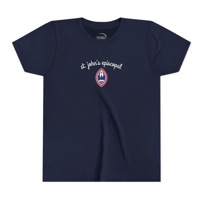 Big Kid Script Crest Tee | Unisex SJE Graphic Bella + Canvas T-Shirt
