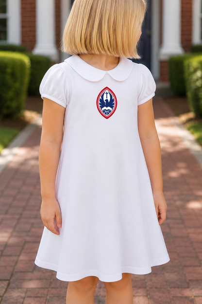 Little Kid St. John’s Short Sleeve Peter Pan Crest Dress