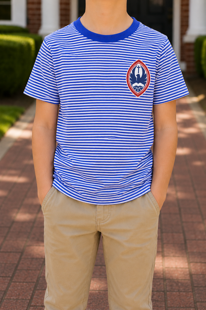 Little Kid Classic Striped Short Sleeve Crest Tee