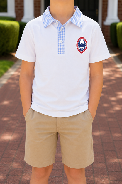 Little Kid St. John’s Seersucker Collar Polo Crest Tee