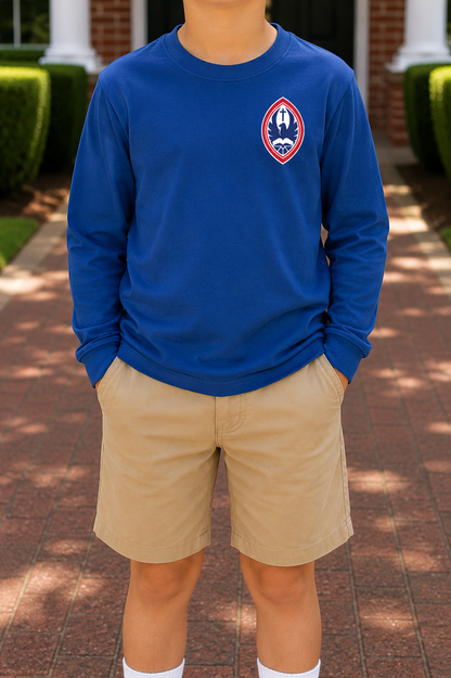 Little Kid Classic Long Sleeve Crest Tee