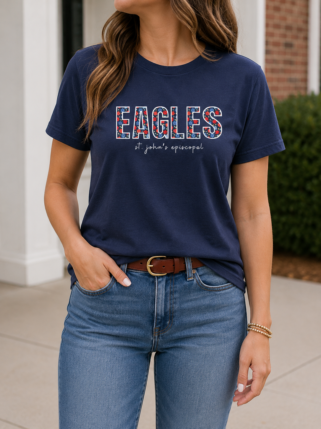 Adult Floral Eagles Tee | Bella + Canvas Unisex Shirt