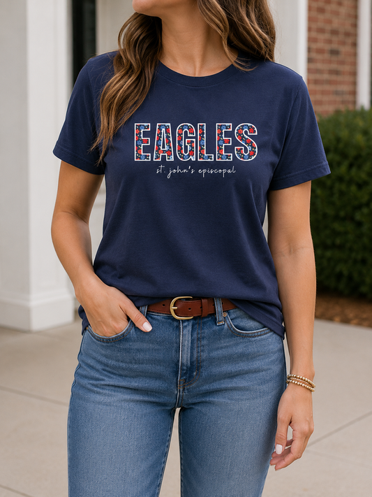 Adult Floral Eagles Tee | Bella + Canvas Unisex Shirt