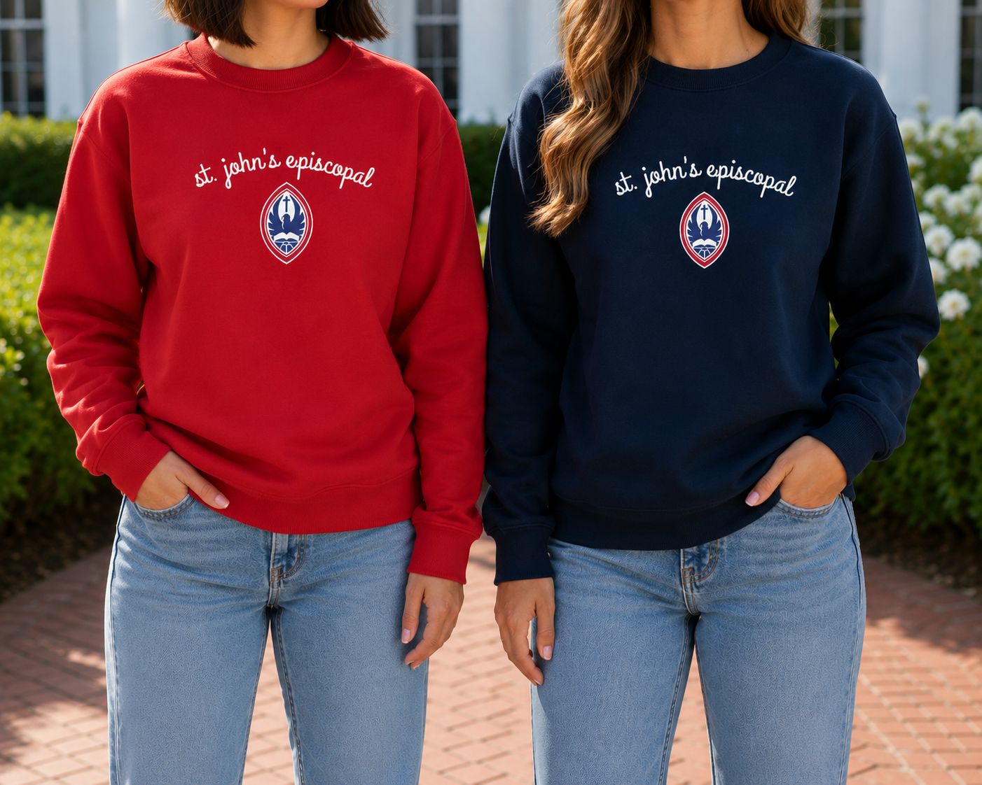 Adult St. John's Episcopal Embroidered Crewneck Sweatshirt