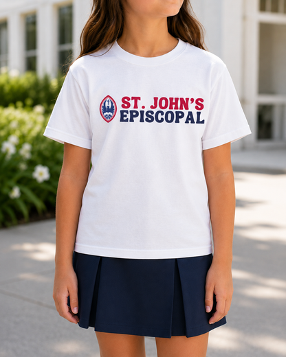 Big Kid Retro St. John's Episcopal Crest Tee | Comfort Colors Unisex