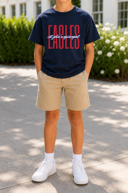 Big Kid Collegiate Eagles Script Tee | Comfort Colors Unisex Tee