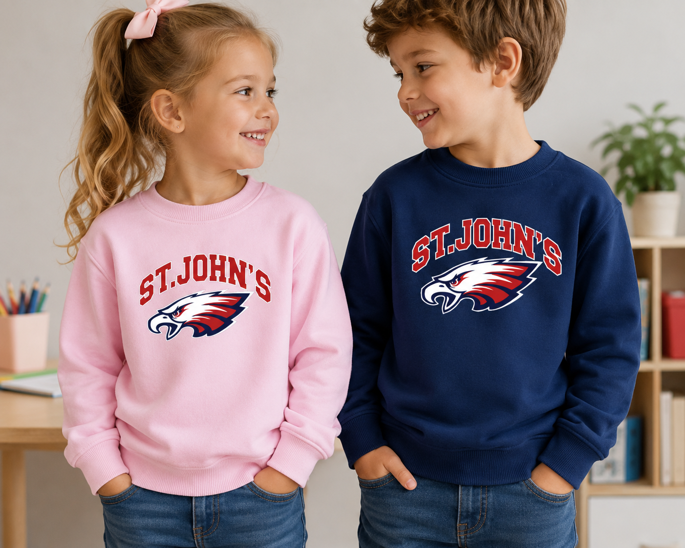 Little Kid Collegiate Crewneck Sweatshirt