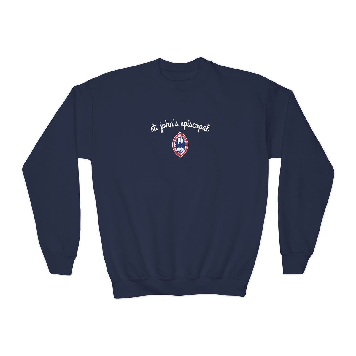 Big Kid St. John's Episcopal Script Crest Crewneck Sweatshirt