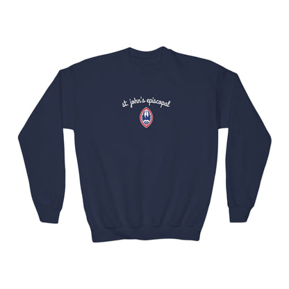 Big Kid St. John's Episcopal Script Crest Crewneck Sweatshirt