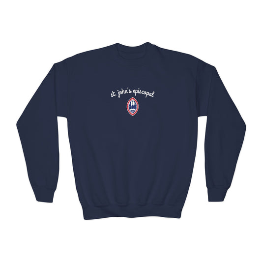 Big Kid St. John's Episcopal Script Crest Crewneck Sweatshirt