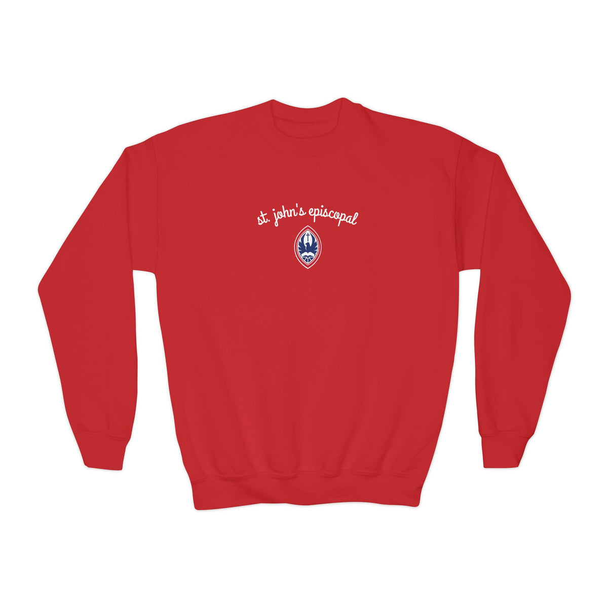 Big Kid St. John's Episcopal Script Crest Crewneck Sweatshirt