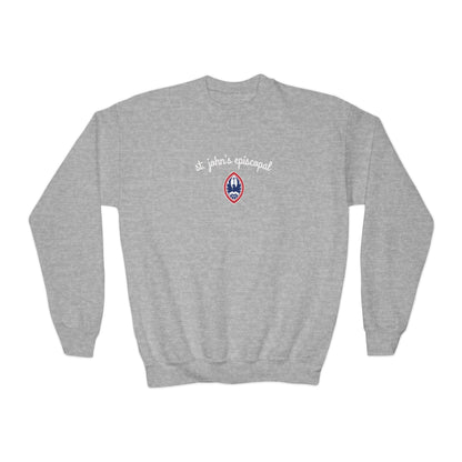 Big Kid St. John's Episcopal Script Crest Crewneck Sweatshirt