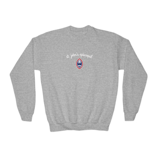 Big Kid St. John's Episcopal Script Crest Crewneck Sweatshirt