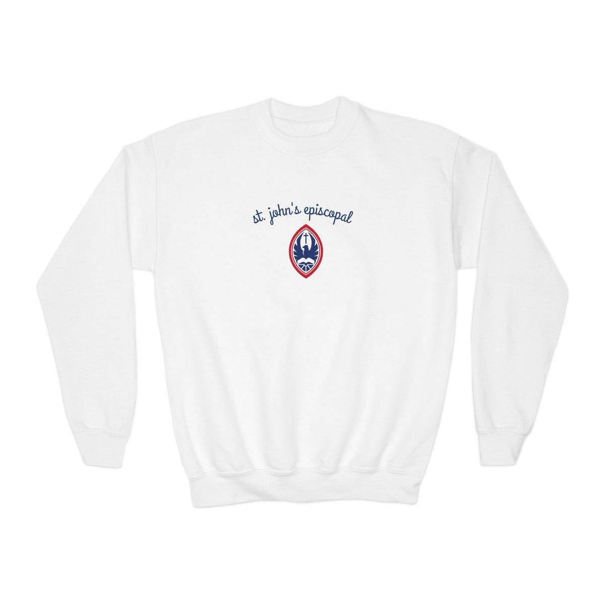 Big Kid St. John's Episcopal Script Crest Crewneck Sweatshirt