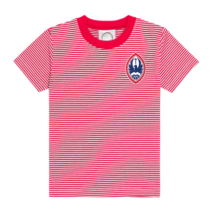 Little Kid Classic Striped Short Sleeve Crest Tee