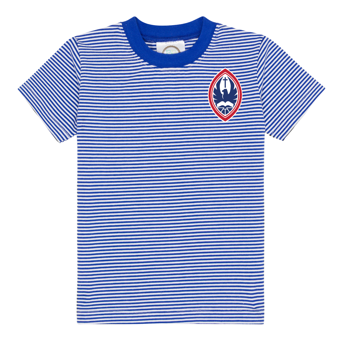 Little Kid Classic Striped Short Sleeve Crest Tee