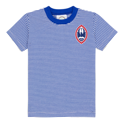 Little Kid Classic Striped Short Sleeve Crest Tee