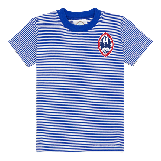 Little Kid Classic Striped Short Sleeve Crest Tee