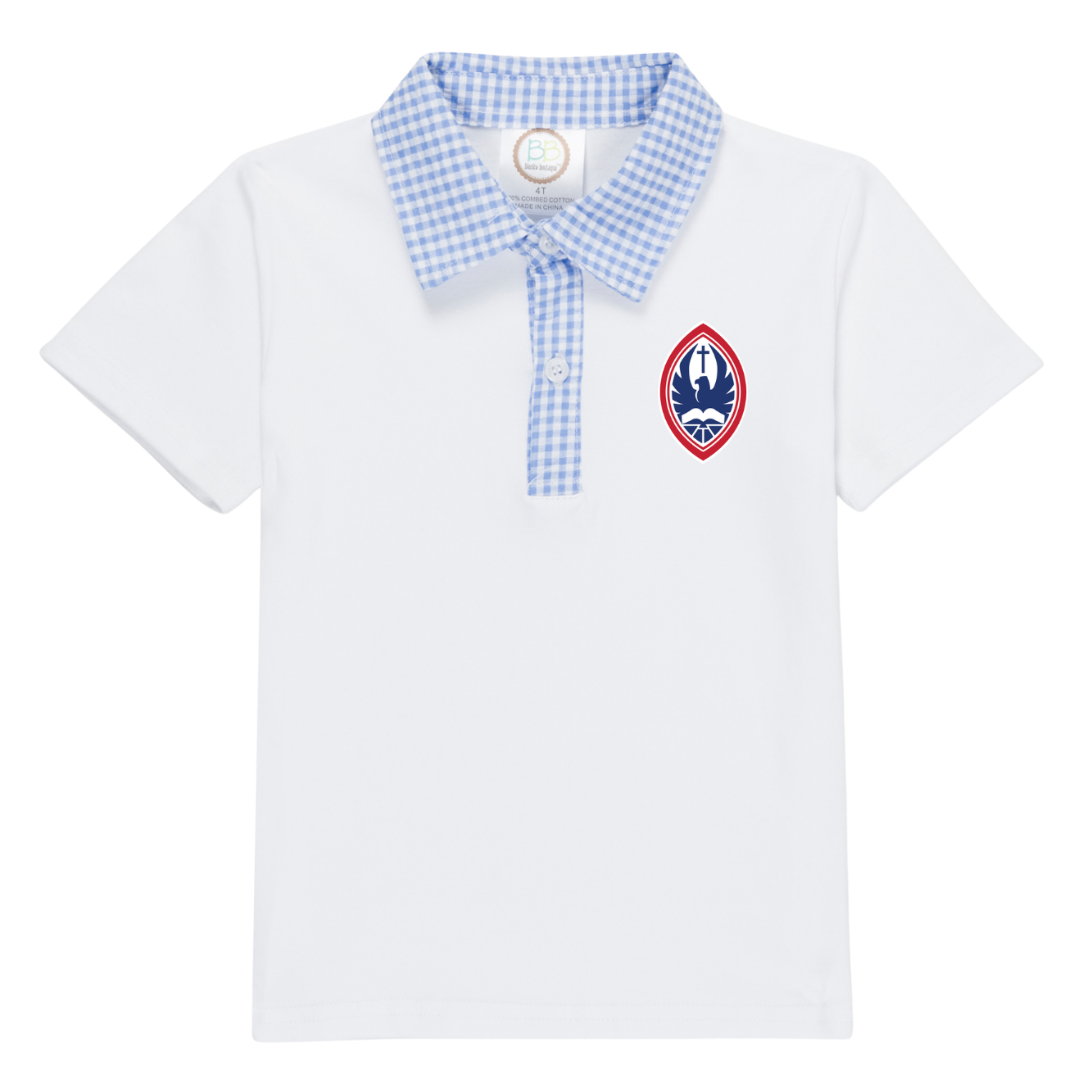 Little Kid St. John’s Seersucker Collar Polo Crest Tee