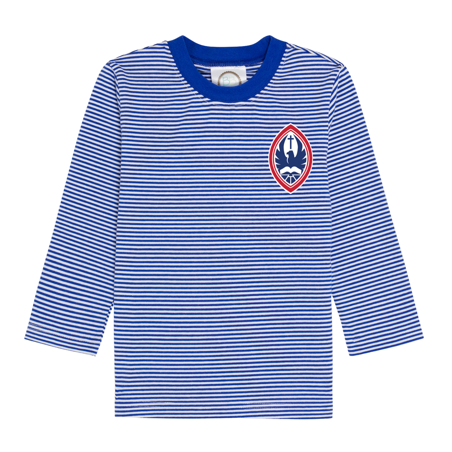 Little Kid Classic Striped Long Sleeve Crest Tee
